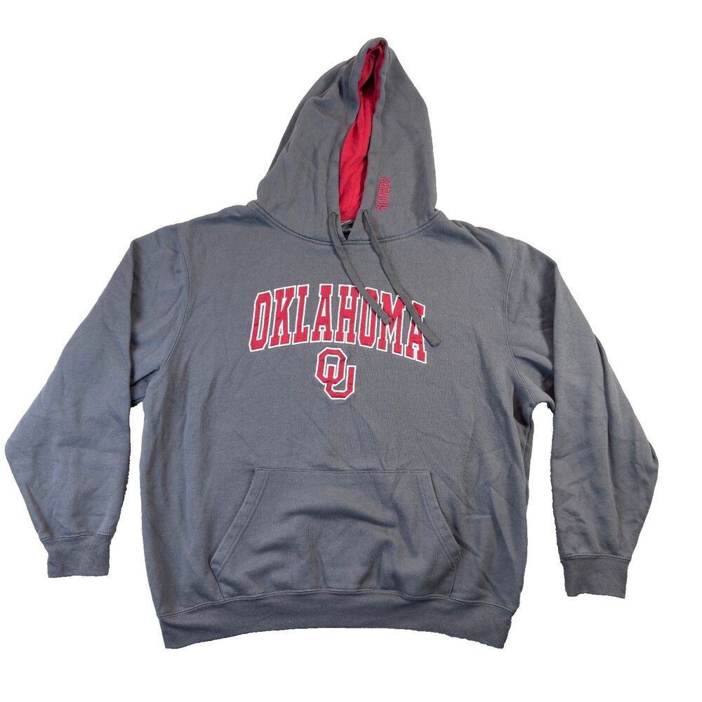 Oklahoma Sooners Hoodie Mens Extra Extra Large Gray Red Colosseum Cotton Blend